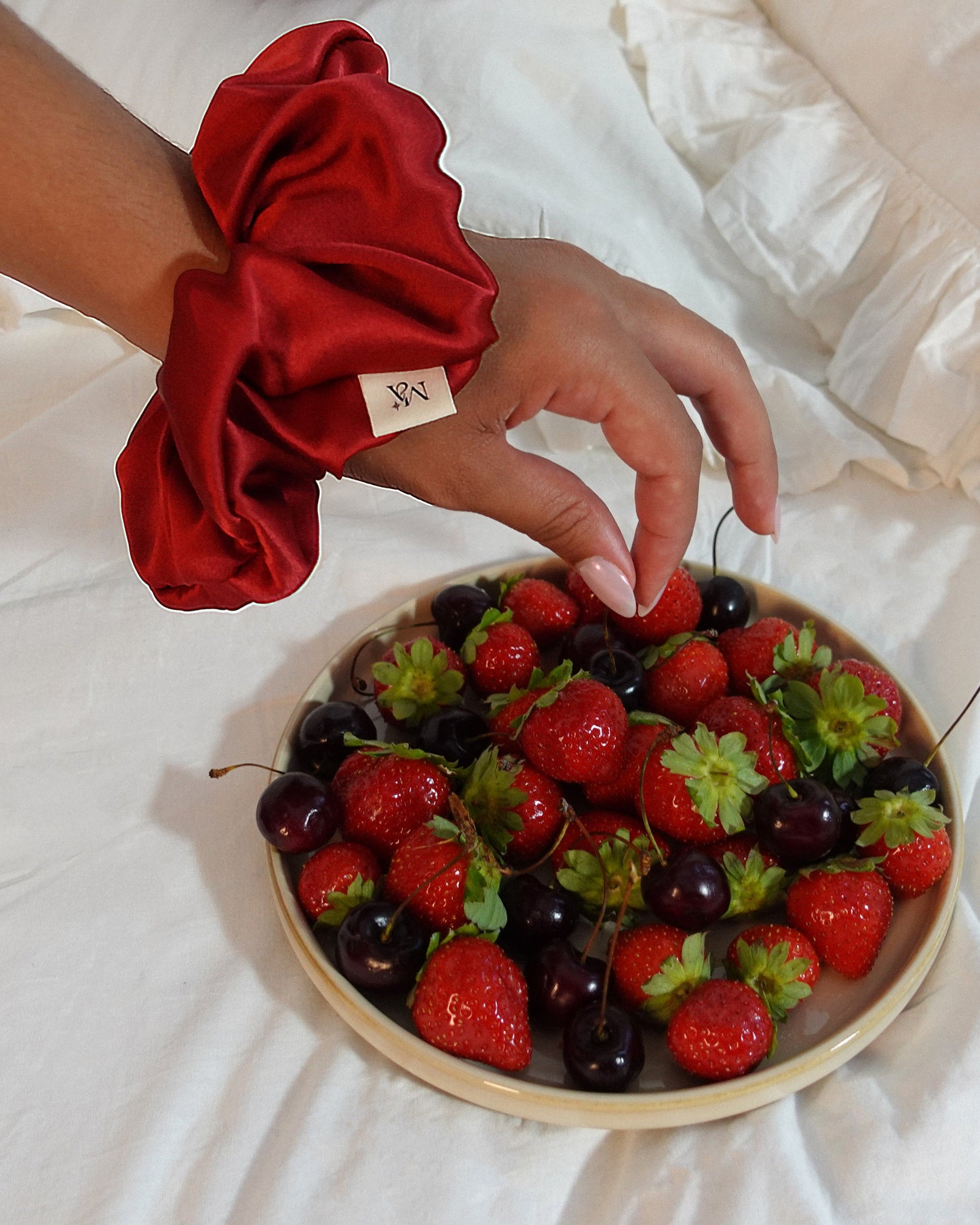 Avae Silk Scrunchie - Red